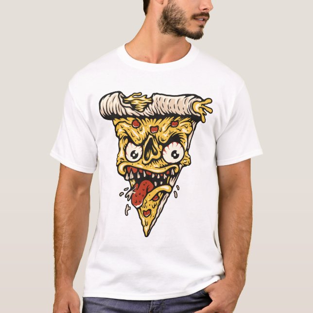 Camiseta Coma Aquele Pizza Sticker - Foodie Vibes Divertido (Frente)