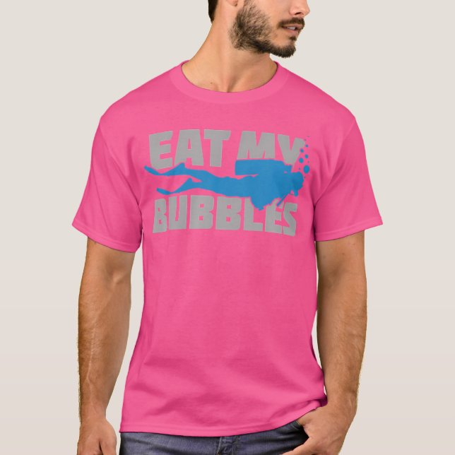 Camiseta Coma As Minhas Bolhas Scuba Divers Engraçado Mergu (Frente)