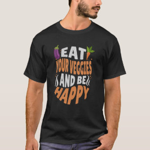 Camiseta Coma as veggies e seja vegetariano feliz