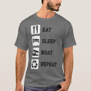 Camiseta Coma Barco do Sono Repetir Barco Lago Oceano Capit