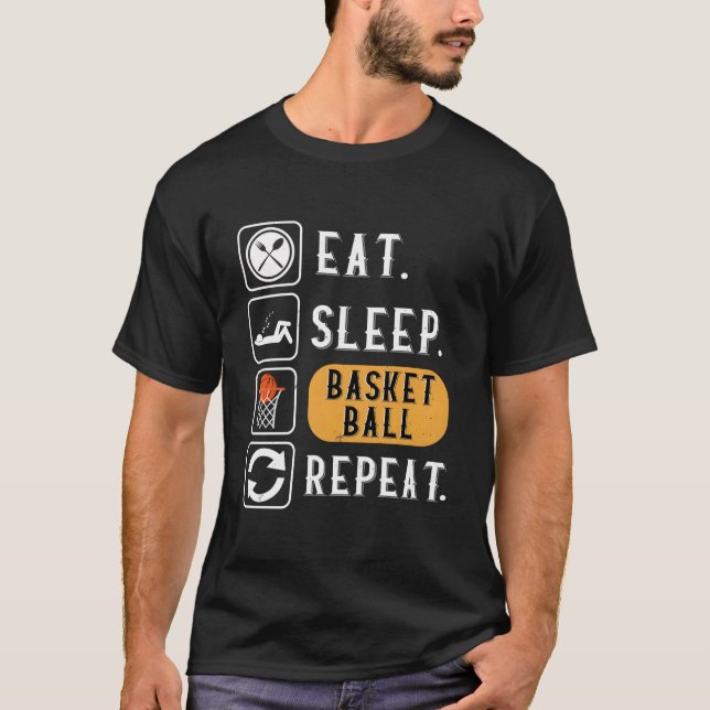 Camiseta Coma Basquete Dormir Repetir Basquete (Frente)