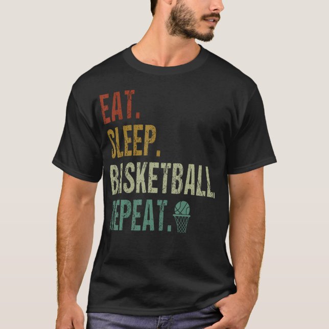 Camiseta Coma Basquetebol Dormir Repetir Basquetebol (Frente)