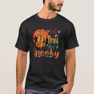 Camiseta Coma Beba E Seja Fantasmagórico Doce Halloween Ass