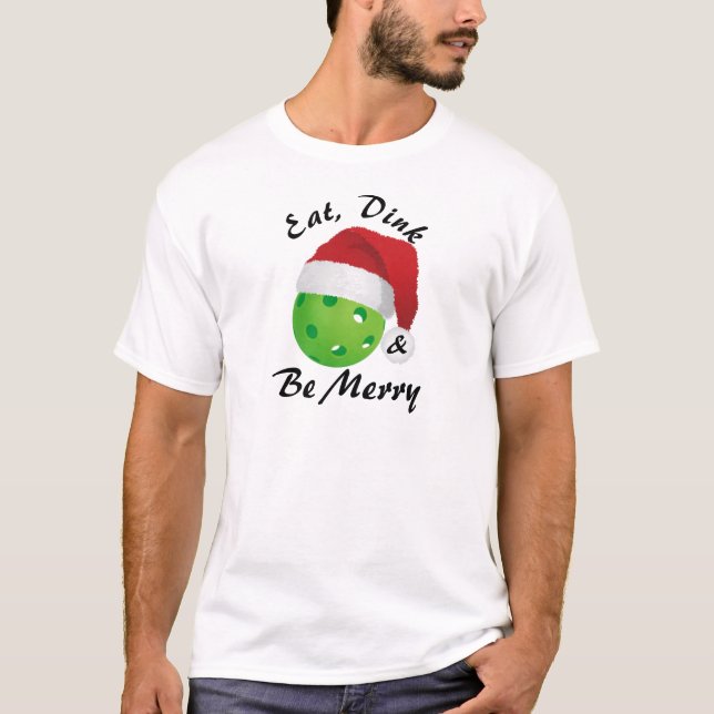 Camiseta Coma, beba e seja feliz Papais noeis de piquenique (Frente)