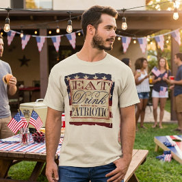 Camiseta Coma, Beba & Seja Patriota | Vintage 4 de Julho