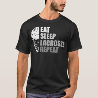 Camiseta Coma Beber Lacrosse Repetir Divertido Lacrosse