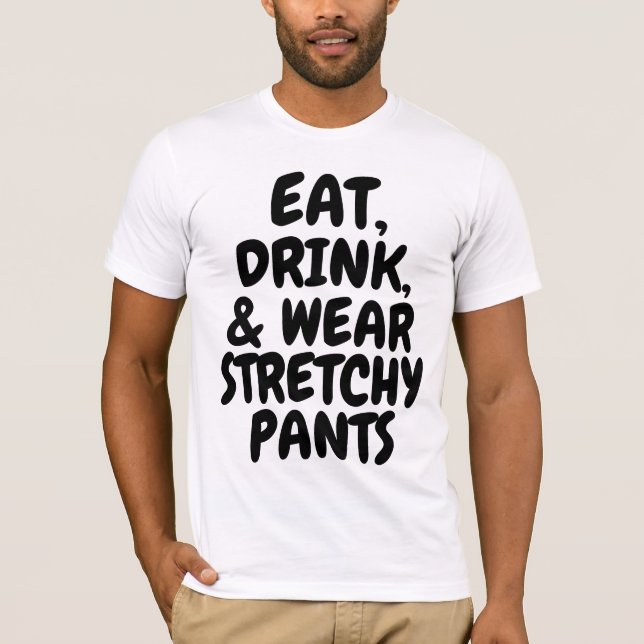CAMISETA COMA BEBIDAS E VISTA CALÇAS DE ESTIMAÇÃO ANTERIORM (Frente)