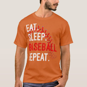 Camiseta Coma Beisebol Dormindo Repete Engraçado Para Os Jo