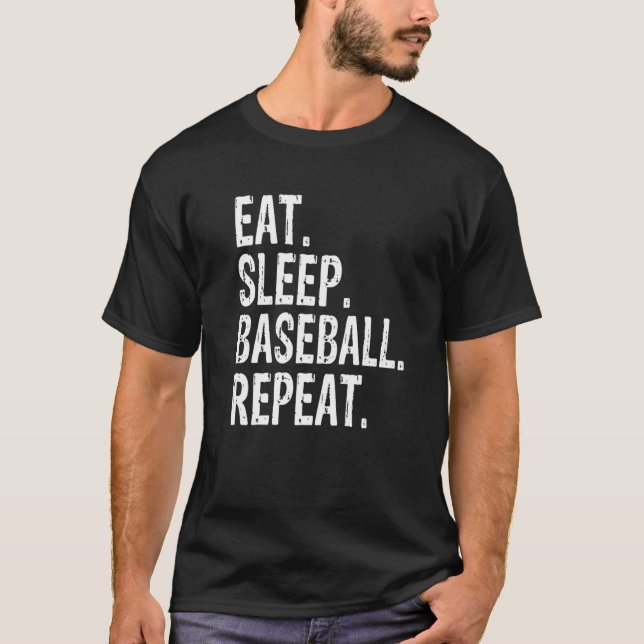 Camiseta Coma Beisebol Dormindo Repetindo Baseball Premium (Frente)