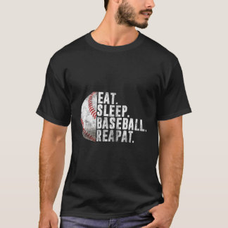 Camiseta Coma Beisebol Repetitivo De Sono Jogador Baseball