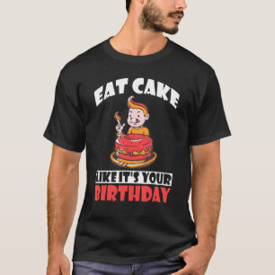 Camiseta Coma Bolo como se fosse seu lanche de aniversário