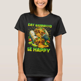 Camiseta coma burrito e fique feliz