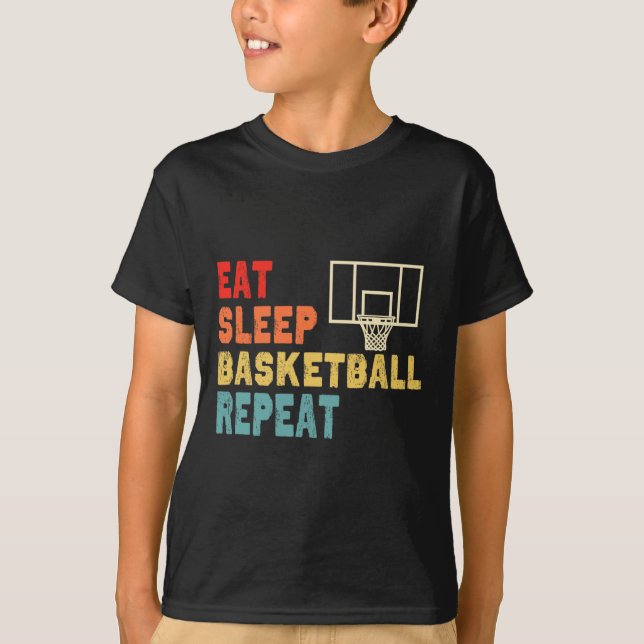 Camiseta Coma Bysketbyll Repetir Roupa Para Meninas (Frente)