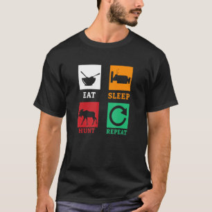 Camiseta Coma Caça Ao Sono Repete Caça Com Solos Caçando Co