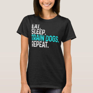 Camiseta Coma Cães do Comboio do Sono Repetir Presente no T