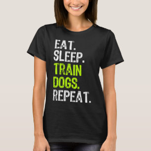 Camiseta Coma Cães do Comboio do Sono Treinando Engraçado L