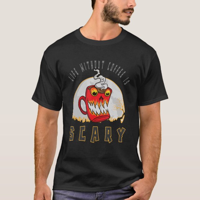 Camiseta Coma café com bebida e seja um monstro assustador  (Frente)