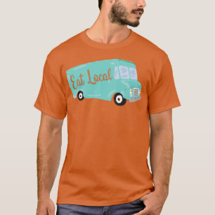 Camiseta Coma Caminhão de Comida Azul Teal Local