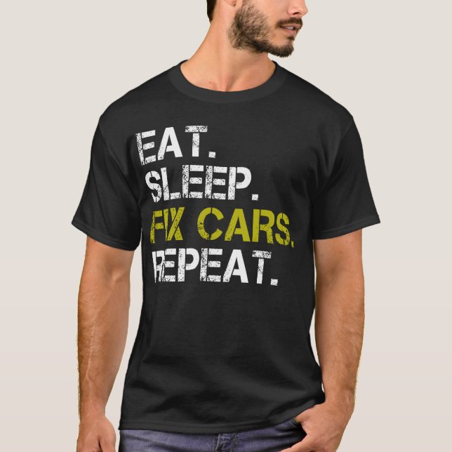 Camiseta Coma Carros de Correção de Suspensão Repetir Mecân (Frente)