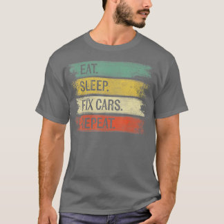 Camiseta Coma Carros de Correção do Sono Repetir Carro Mecâ
