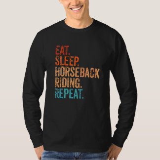 Camiseta Coma Cavalo de Dormir Andando Cavalos de Corrida R
