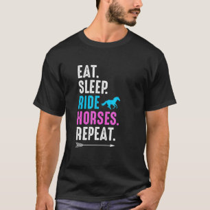 Camiseta Coma Cavalos De Corrida Do Sono Repetir A Cabeça D