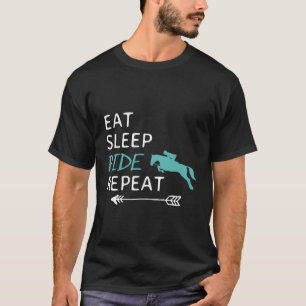 Camiseta Coma Cavalos do Cavalo do Sono Repetir Caveira do