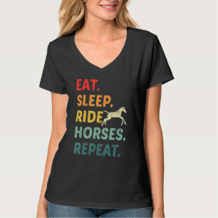 Camiseta Coma Cavalos do Cavalo do Sono Repetir Eque do Ane
