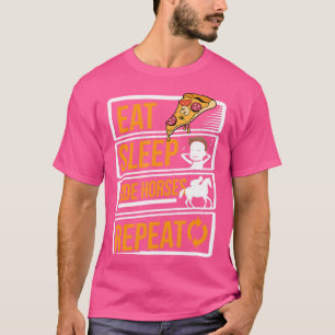 Camiseta Coma Cavalos do Sono Repetir Cavalo Engraçado Ridi
