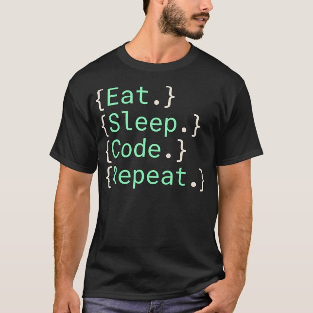 Camiseta Coma Codifique Durma Repita Software (Frente)