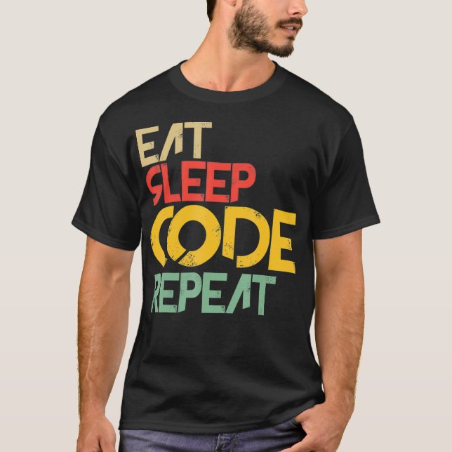 Camiseta Coma Código do Sono Engraçado Ciência da Computaçã (Frente)