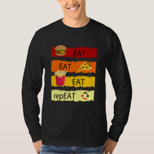 Camiseta Coma Coma Repetir O Gráfico Cheeseburger Hamburger
