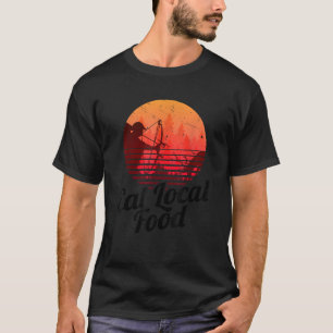 Camiseta Coma Comida local Bowhun Retro Hunter 80s
