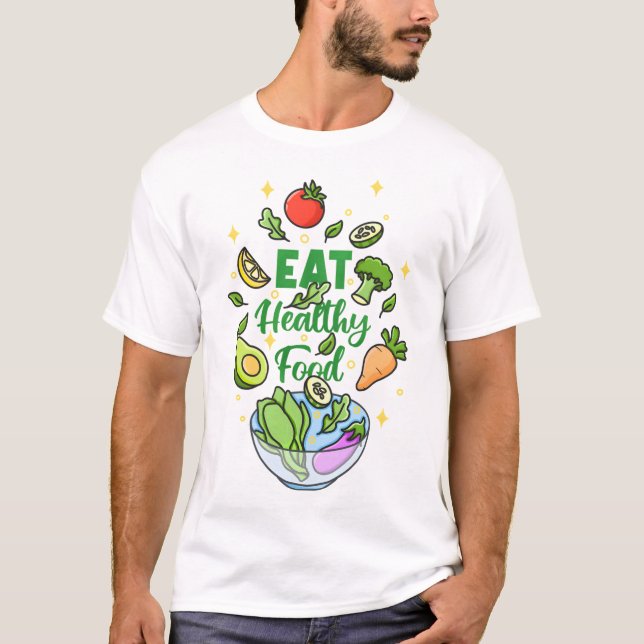 Camiseta Coma Comida saudável (Frente)