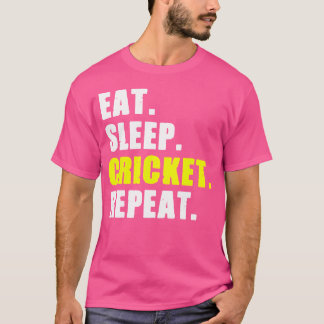 Camiseta Coma Críquete do Sono Repetir Críquete Esportivo d