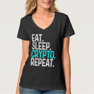 Camiseta Coma Crypto Repetir o Bloqueio de Criptomoeda Engr