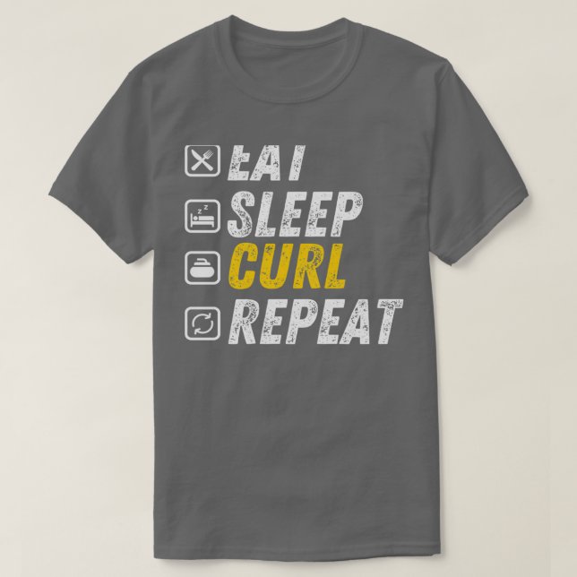 Camiseta Coma Curl Engraçado Presente de Curling (Frente do Design)