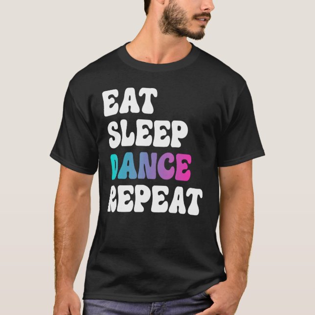 Camiseta Coma dança do sono Repetir dança Meninos Dançando  (Frente)