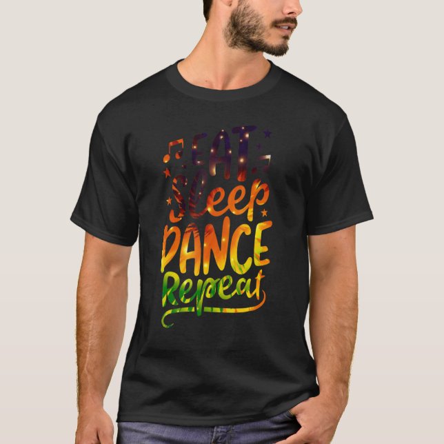 Camiseta Coma dança do sono Repito dança Meninos Dançantes  (Frente)