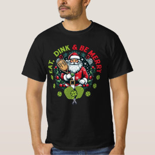 Camiseta Coma Dink E Seja Feliz Santa Claus Pickleball Chri