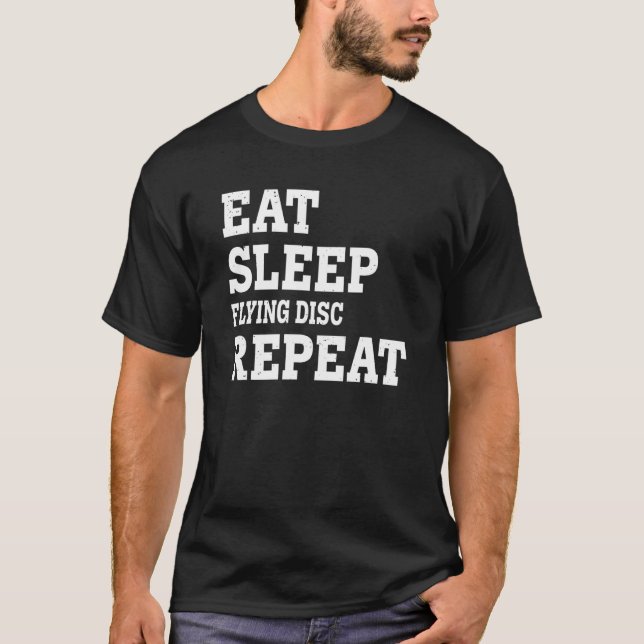 Camiseta Coma Disco Voador de Suspensão Repetir Sarcástico (Frente)