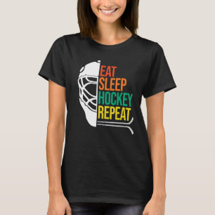 Camiseta Coma, Dorme, Jogador De Hóquei No Gelo, Treinador