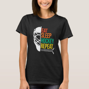 Camiseta Coma, Dorme, Jogador De Hóquei No Gelo, Treinador