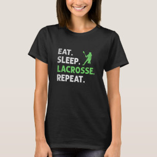 Camiseta Coma Dorme Lacrosse Repita Jogador de Esporte En