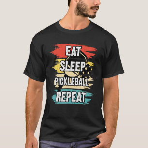 Camiseta Coma Dorme Pickleball Repete Retro Vintage 9
