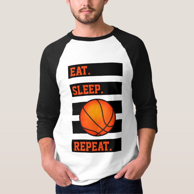 Camiseta Coma.Dorme. 🏀.Repita. T-Shirt do amante de basque (Frente)