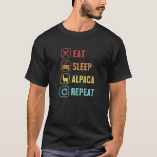 Camiseta Coma Dormir Alpaca Repita Vicunha Guanaco Lhama Ra