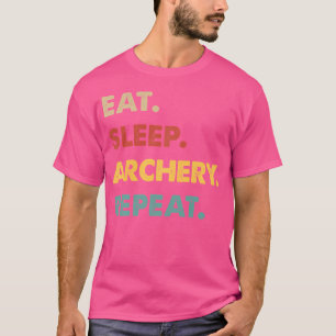 Camiseta Coma Dormir Arco e Flecha Repetir Divertido Amante