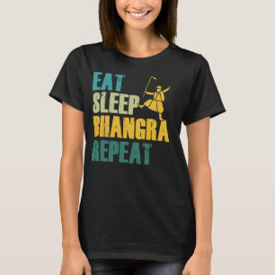 Camiseta Coma Dormir Bhangra Repita Dança Engraçada Punjabi
