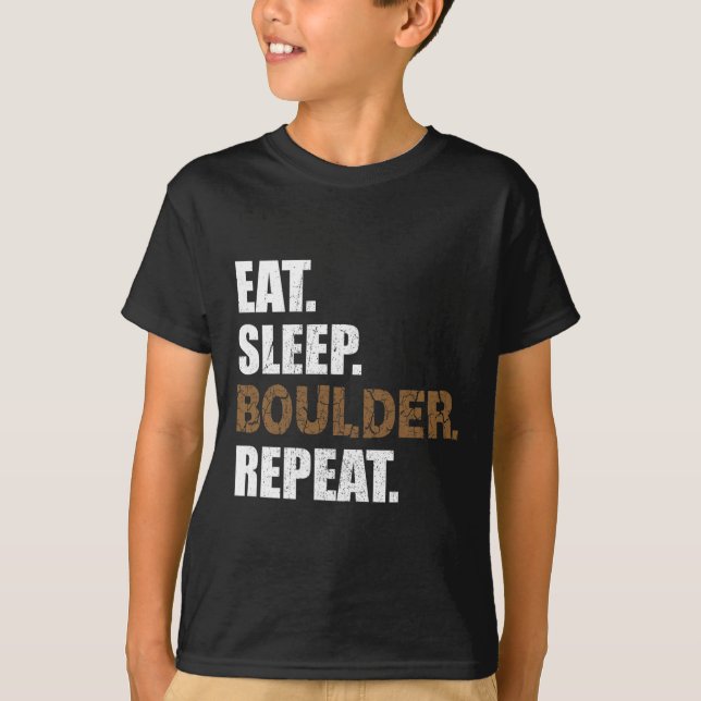 Camiseta Coma Dormir Boulder Repetir Sala de Escalada Es (Frente)